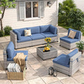 6-Seat Modular Patio Furniture Set – Outdoor Wicker Sectional Sofa by MASIONBACKYARDS