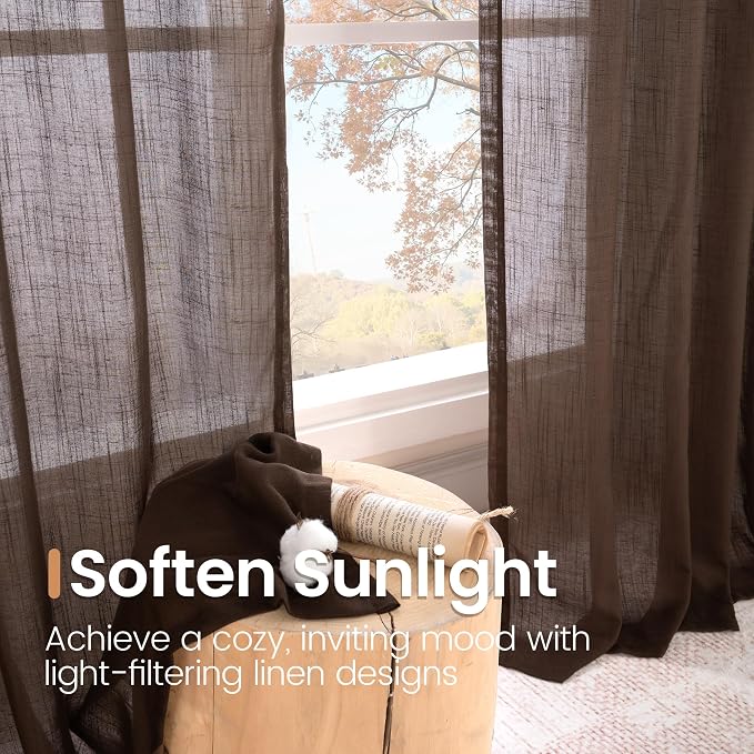 BGment Linen Curtains 84 Inch Length - Image 5