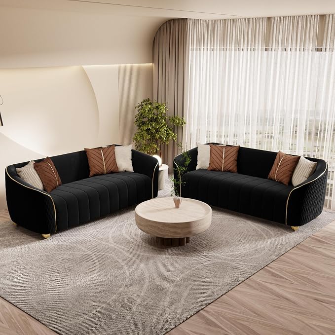 1-Piece Luxury Velvet Sofa Set for Living Room, Elegant Design Couch Set - Image 5