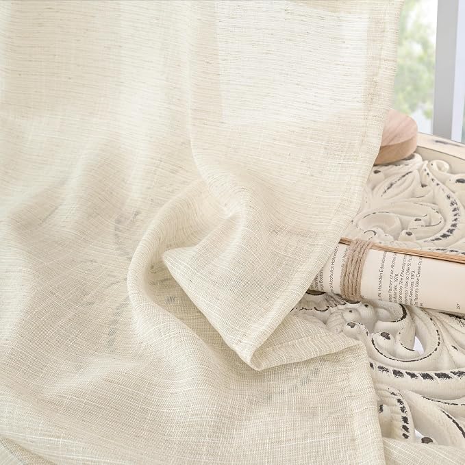 BGment Linen Kitchen Window Curtains Over Sink - Image 7