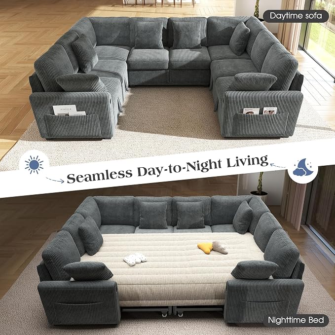 Ihanherry 8-Seater Large Sectional Sofa Bed - Image 3