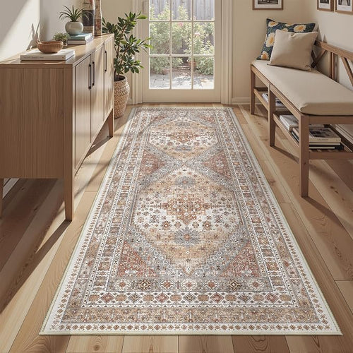 3x6 Runner Rug, Thin Entryway Non Slip Washable Rugs by Restydon