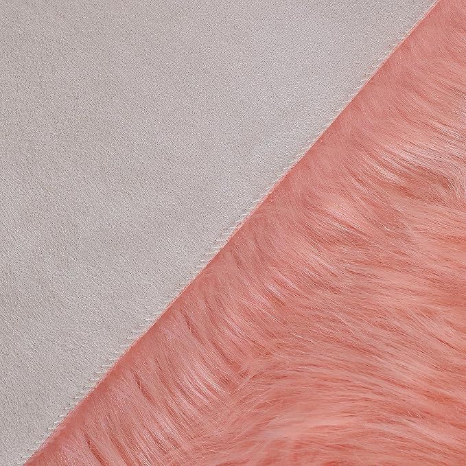 linmopm Faux Fur Rug Sheepskin Shag Fluffy Fuzzy Pink 2x3 ft Small Rugs - Image 5