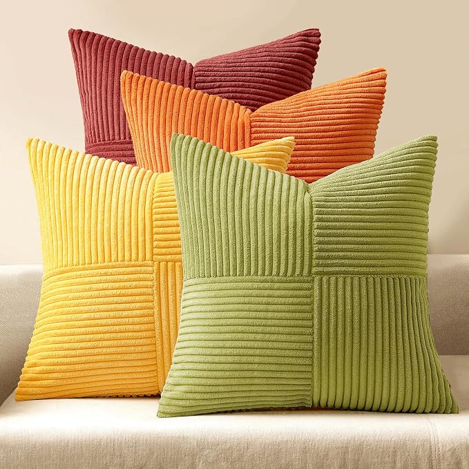 MIULEE Burnt Orange Decorative Throw Pillow Covers 18x18 Inch Set of 4 Boho by MIULEE