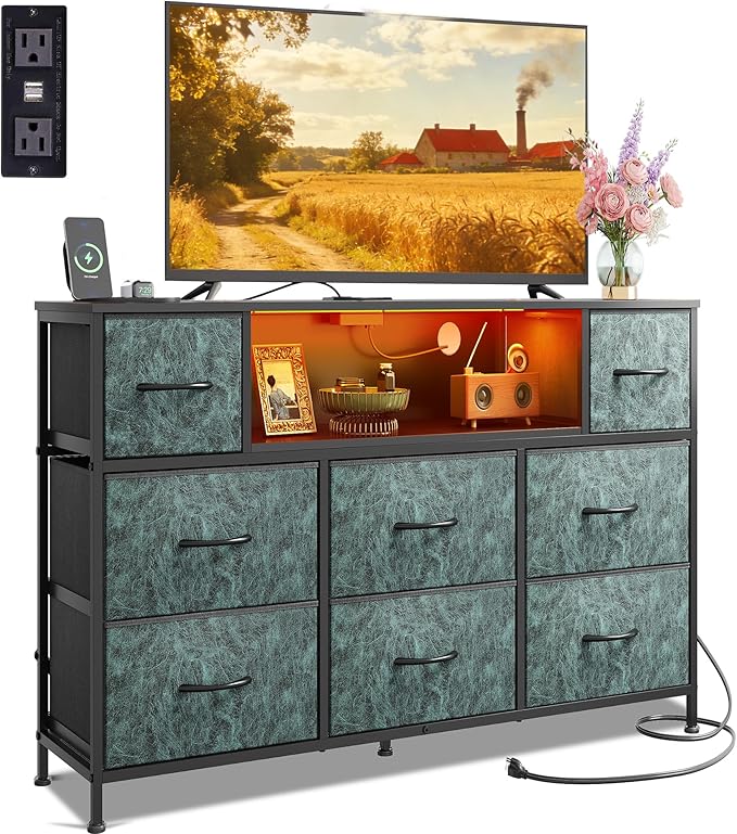 WLIVE Dresser TV Stand for 45, 55 inch TV, Entertainment Center by WLIVE