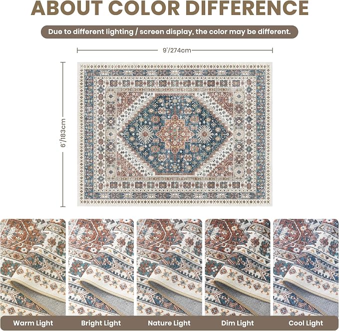 zesthome 6x9 Area Rug, Super Soft Washable Rugs - Image 2