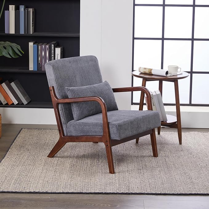 Mid-Century Modern Accent Chair & Coffee Table Set, Vintage Luxury 2-Piece - Image 3