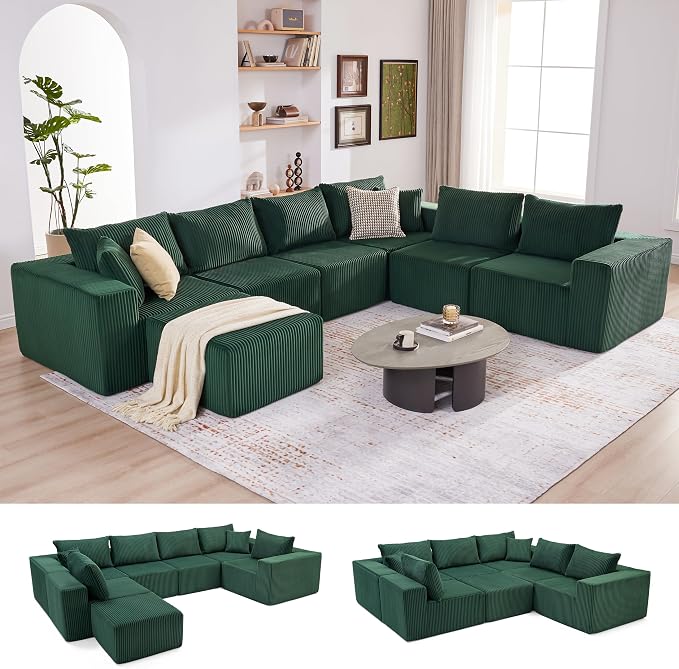 U-Shaped Boneless Couch, Cloud Couch Sectional, Modular Sofa by Weture