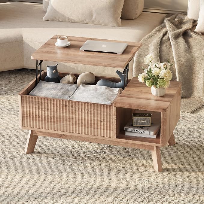 Wood Lift Top Coffee Table - Image 6