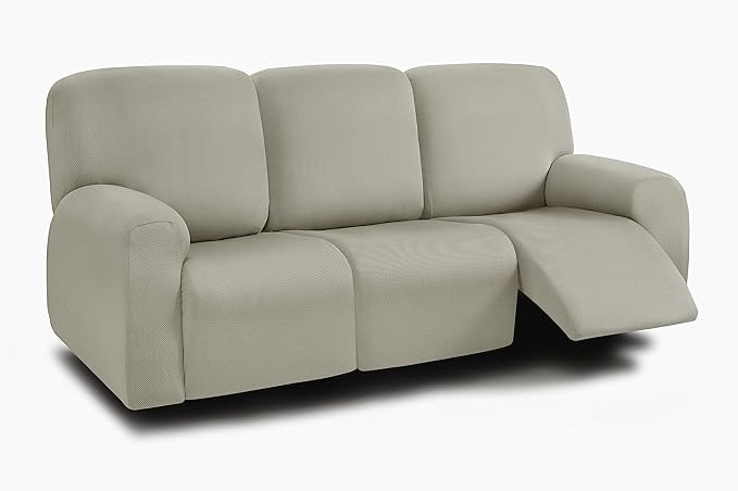 ULTICOR 8-Pieces Recliner Sofa Covers, Yarn Dyed Stretch Reclining Couch Covers by ULTICOR