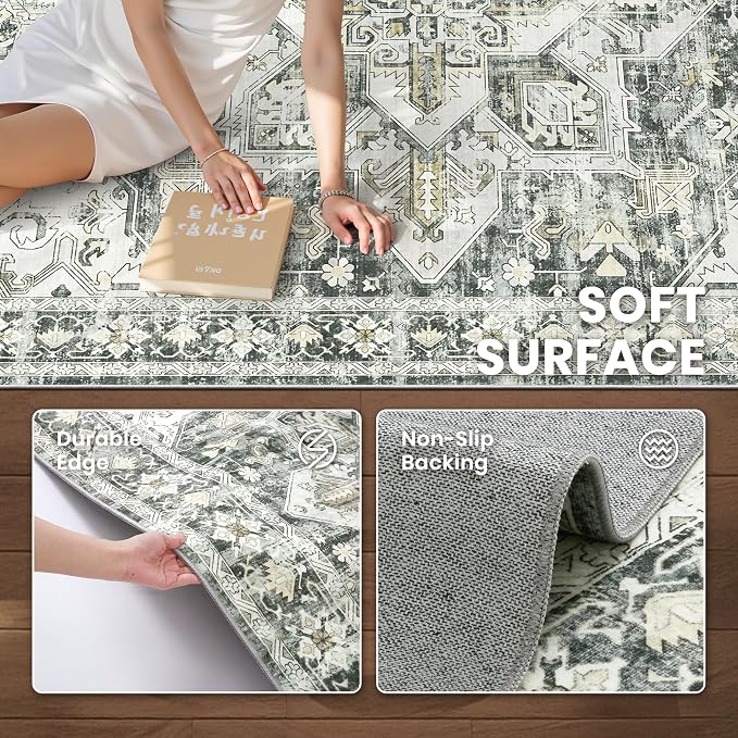 zesthome 9x12 Area Rugs, Stain Resistant Washable Rug, Ultra-Thin Rugs - Image 6