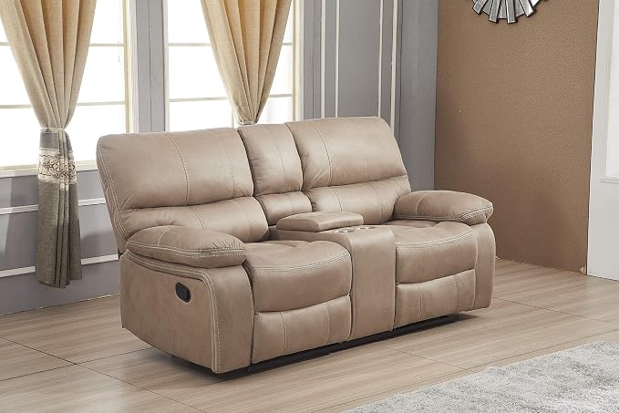 Betsy Furniture Microfiber Reclining Sofa Couch Set Living Room Set 8007 - Image 3