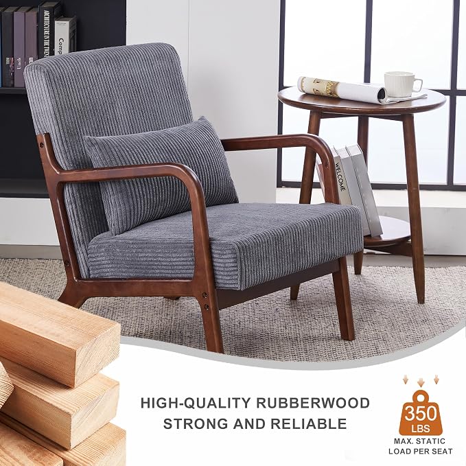 Mid-Century Modern Accent Chair & Coffee Table Set, Vintage Luxury 2-Piece - Image 6