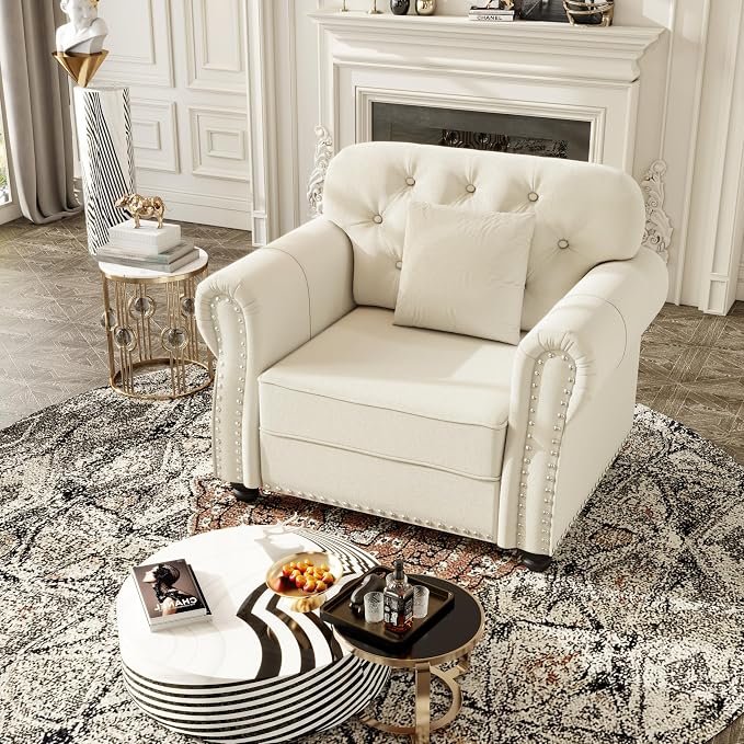 KEIKI 41" Velvet Chesterfield Sofa - Image 4