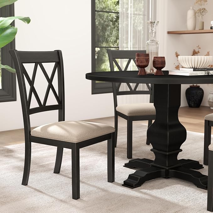 Roundhill Furniture Windvale Fabric Upholstered Dining Chair - Image 3