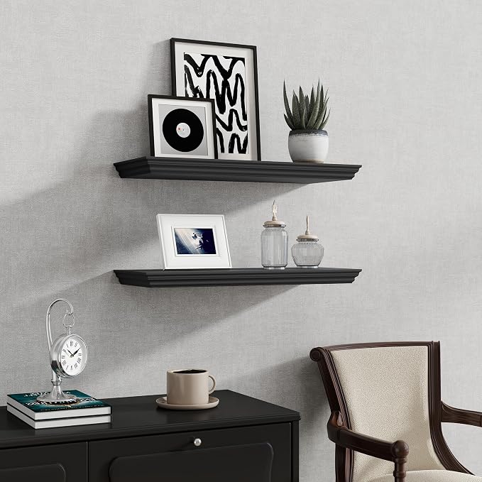 Fun Memories Floating Shelves 24 Inch Long, 9.3 Inch Deep Classic Crown Molding - Image 7
