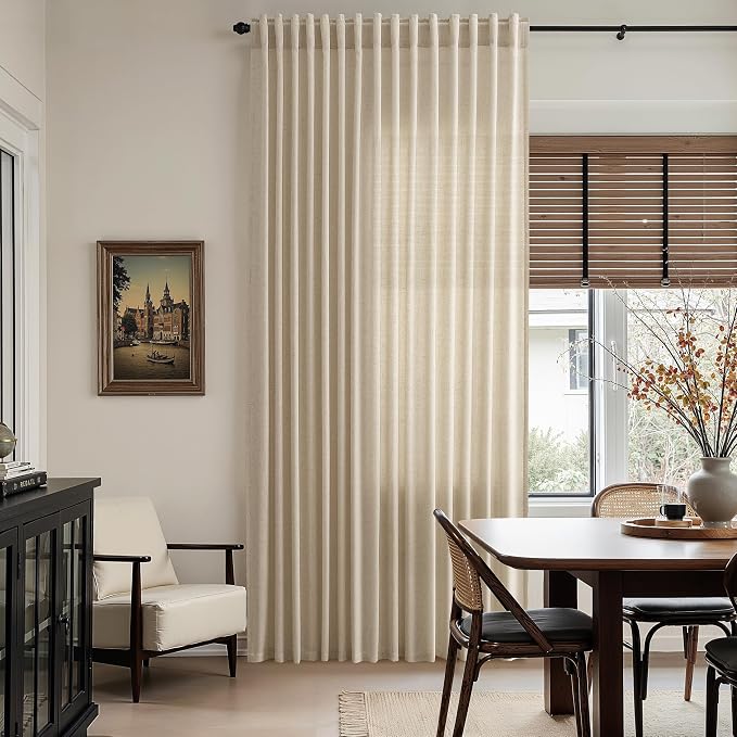 Taupe Burlywood Linen Curtains 132 Inch Length - Image 8
