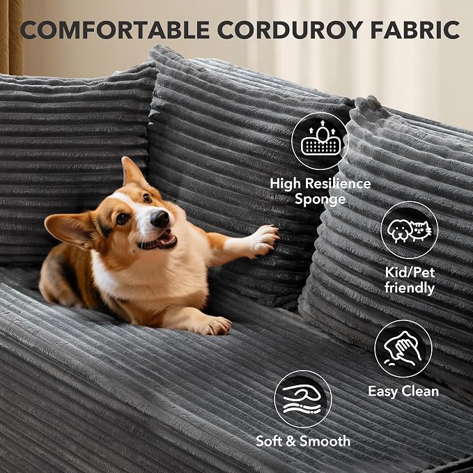 106” Modular Sectional Sofa, Cloud Sectional Couch - Image 4
