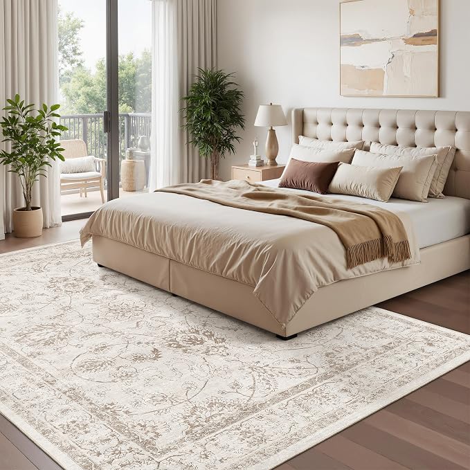 Madane Washable 6x9 Area Rugs for Living Room, Vintage Natural Rug - Image 2