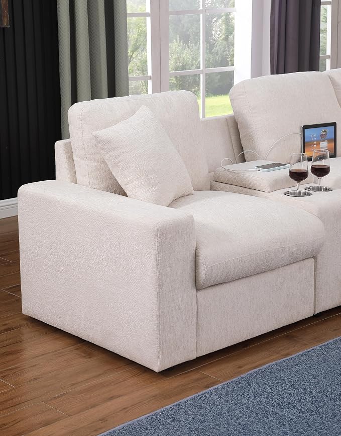 Ball & Cast 157" Oversized Modular Sectional Sofa L-Shaped, Large Chenille - Image 3