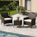 3-Piece Outdoor Furniture Set, PE Rattan Wicker Chairs by Unknown