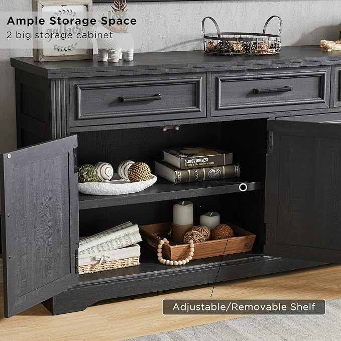 JXQTLINGMU 66" Farmhouse Buffet Cabinet - Image 6