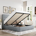 Allewie Queen Size Lift Up Storage Bed, Modern Wingback Headboard, Hydraulic by Allewie