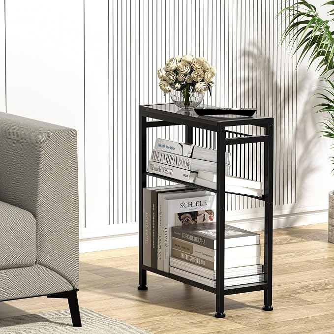 End Table for Small Space, 3-Tier Narrow Side Table - Image 10