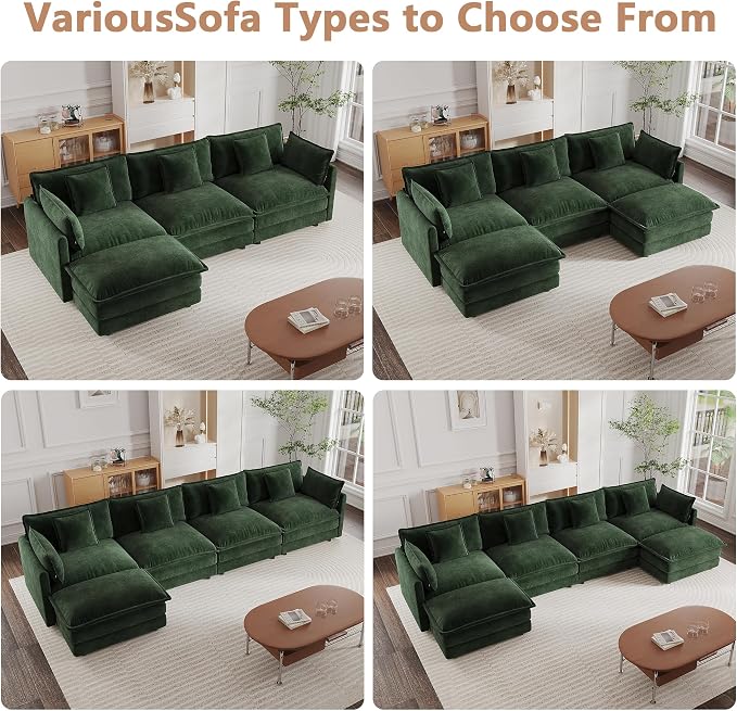 mikibama Modular Sectional Sofa, 146.5 Inch L Shaped Couch Set - Image 6