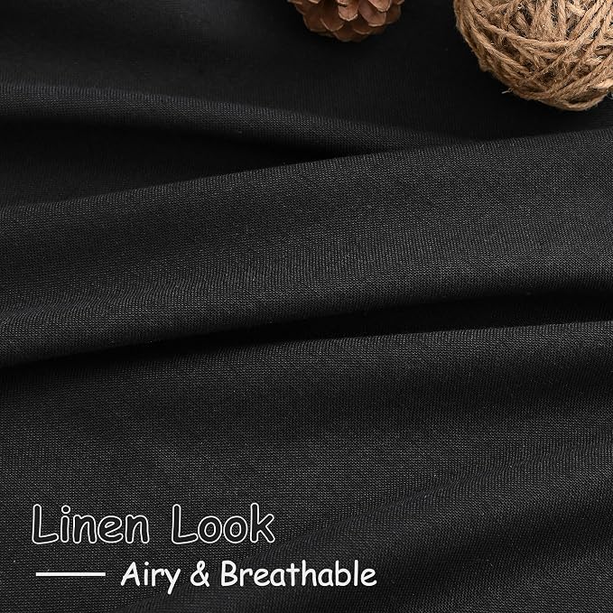 Linen Black Curtains 135 inch Extra Long - Image 6