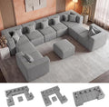 MONVANE Modular Sectional Sofa, Oversized 10 Seat Convertible U Shaped Couch by MONVANE