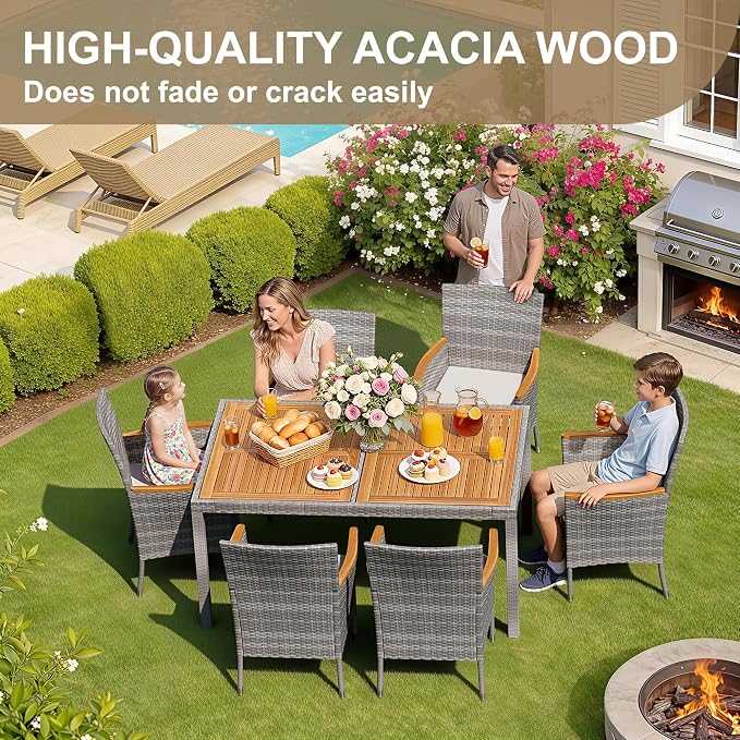 Devoko Dining 7 PCS Furniture, Patio Conversation Set - Image 3