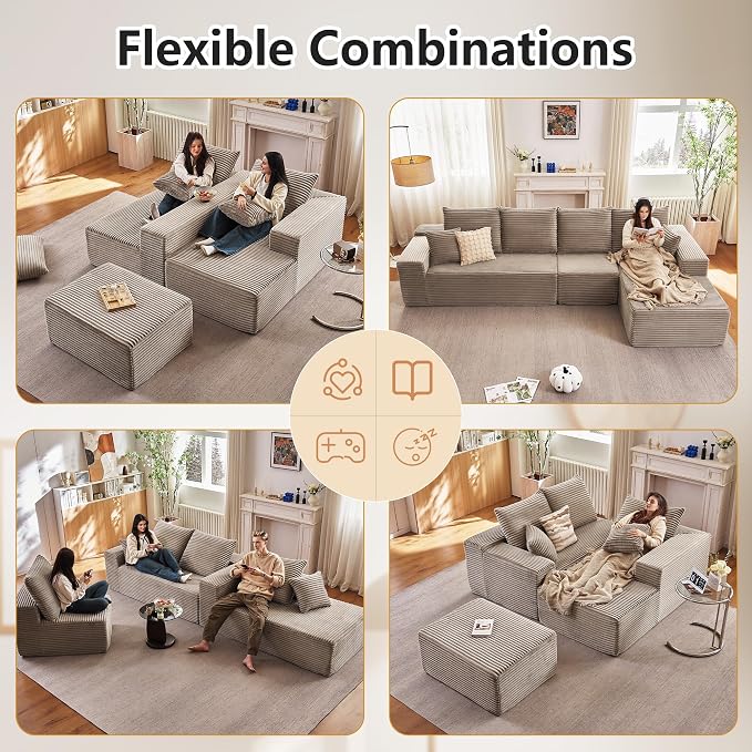 135" Cloud Sectional Couch - Image 3