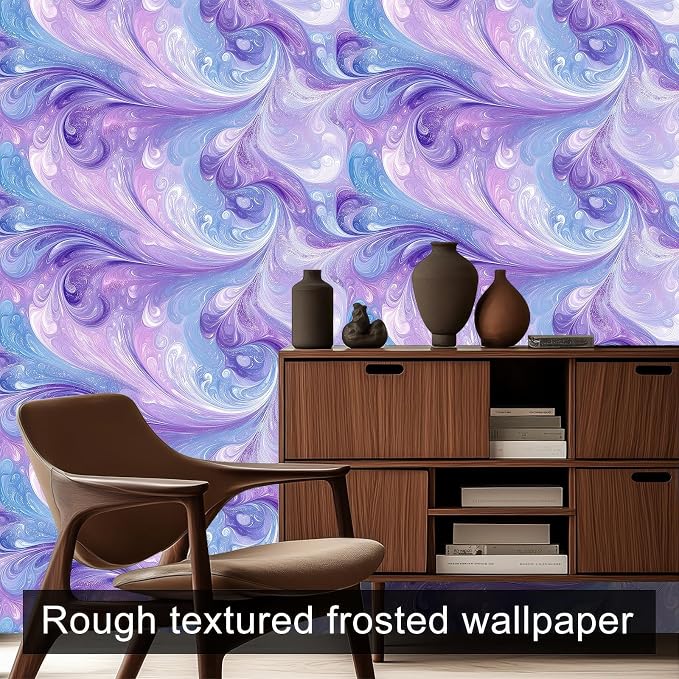 HOMETITUTE Purple Blue Marble Swirl Pattern Wallpaper Peel and Stick Contact - Image 6