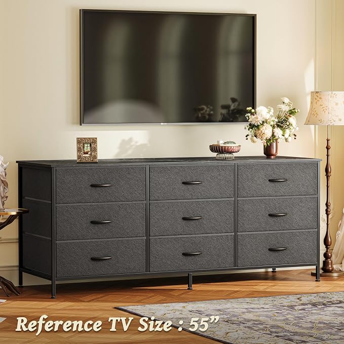 Huuger 9 Drawer Dresser, 55 Inch TV Stand - Image 2