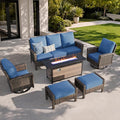 HERA'S HOUSE Wicker Patio Furniture Set, High Back Swivel Chairs by HERASHOUSE