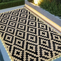 SAND MINE Reversible Mats with Led Strip Lights, Plastic Straw Rug, Modern Area by SANDMIND