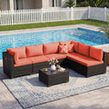 CHABATREE 7pcs Outdoor Patio Furniture Sets, Rattan Conversation Sectional Set by Unknown