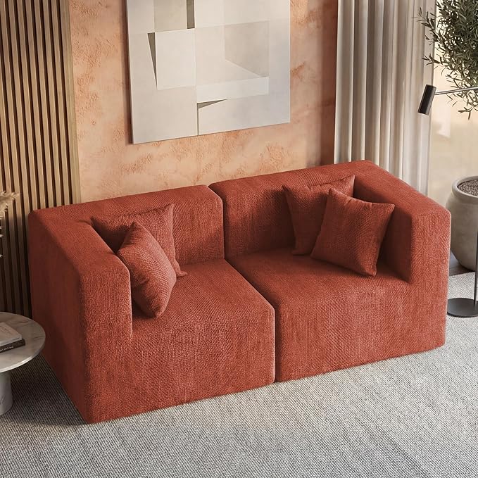 MONVANE 75" Loveseat Sofa, Comfy Chenille Cloud Couch - Image 5
