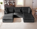 115" Oversized Corduroy Couch Modular Sectional Sofa, Washable Cloud Couch by CHICHOUSE