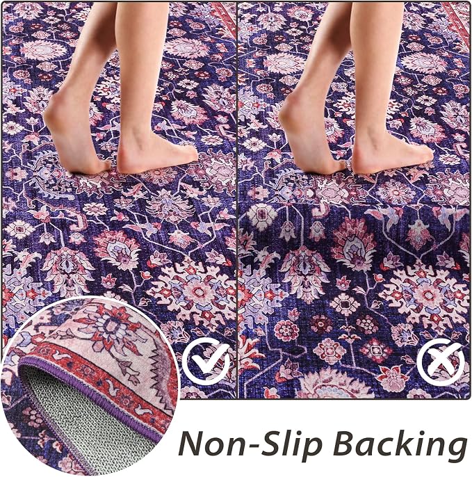 Washable Runner Rug, 2x6Ft Floral Runners - Image 4