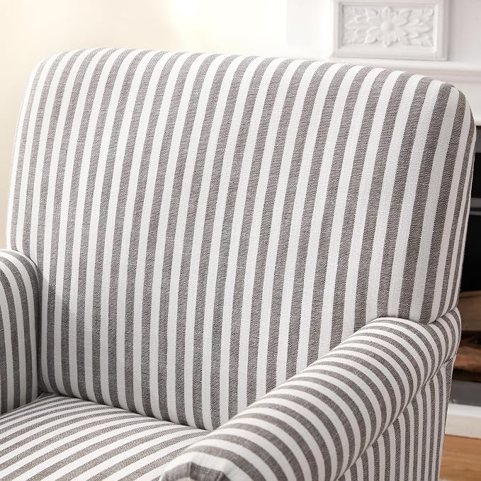 HUIMO Linen Fabric Accent Chair, Mid-Century Modern Upholstered Armchair - Image 7