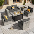 ovios 7 Pieces Patio Furniture Set, Outdoor Wicker Sectional Sofa by OVIOS