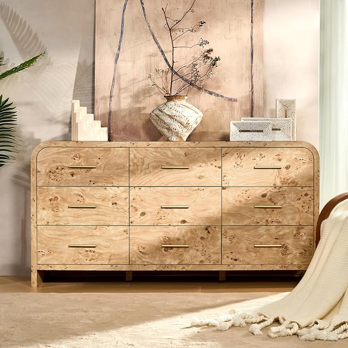 Curved 9-Drawer Dresser for Bedroom, Vanity Desk TV Stand for Living Room - Image 5