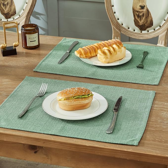 BALCONY & FALCON Placemats Set of 4 Faux Linen Cloth Place Mats Washable - Image 6