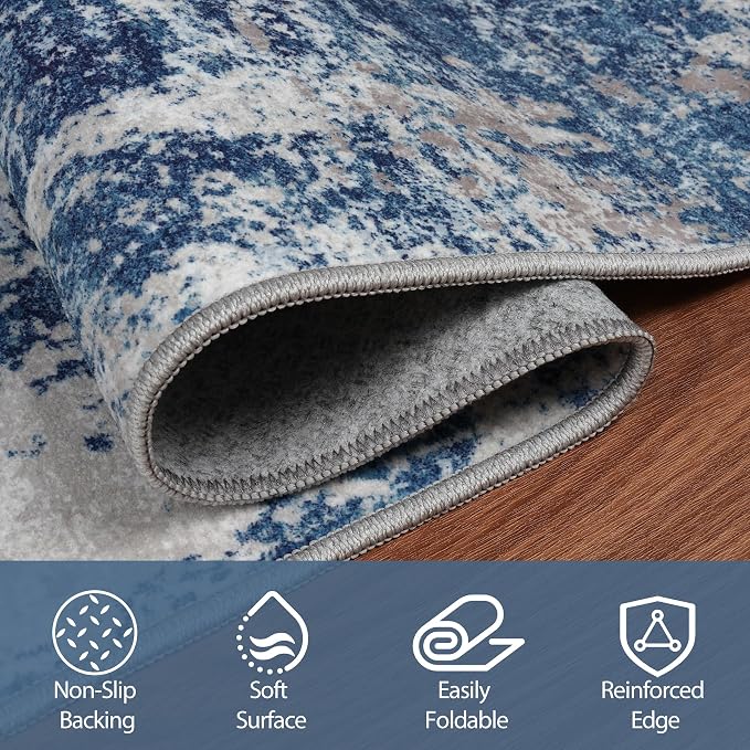 5x8 Area Rugs for Living Room Rug Washable: Abstract Rug for Dining Room - Image 4