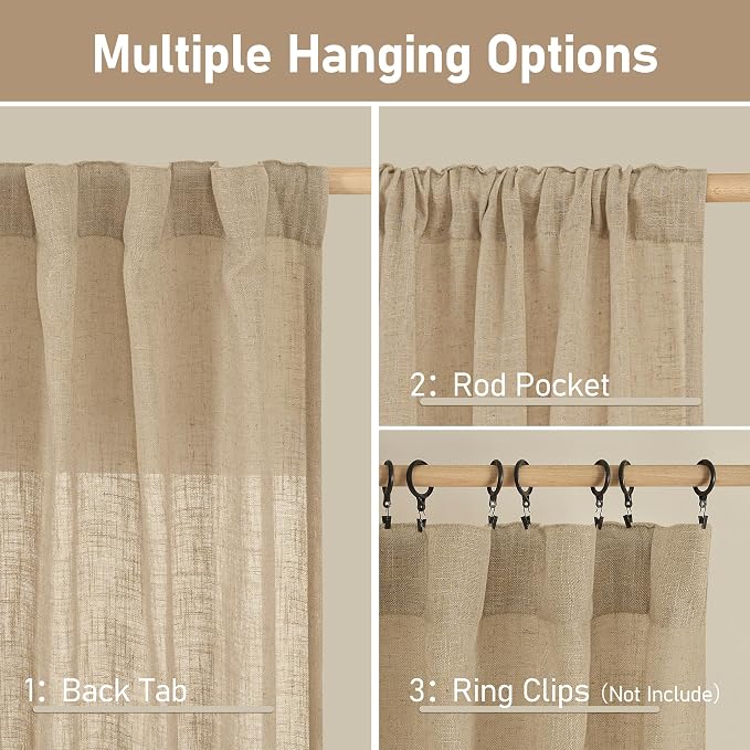 LAMIT Living Room Linen Curtains - Image 3