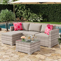 5-Piece Outdoor Sectional Sofa Set, All-Weather PE Rattan Patio Furniture by Unknown