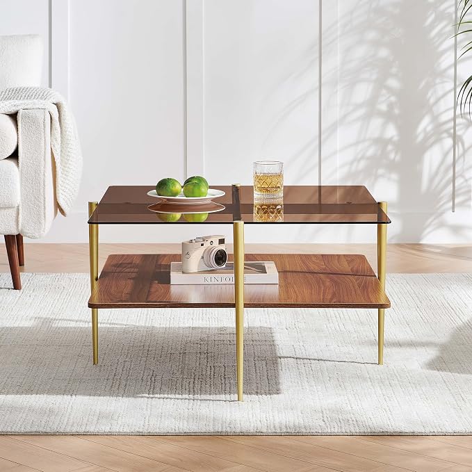 LumFurn Square Coffee Table, Mid-Century Modern Design, L30 x W30 x H17 Inch - Image 5
