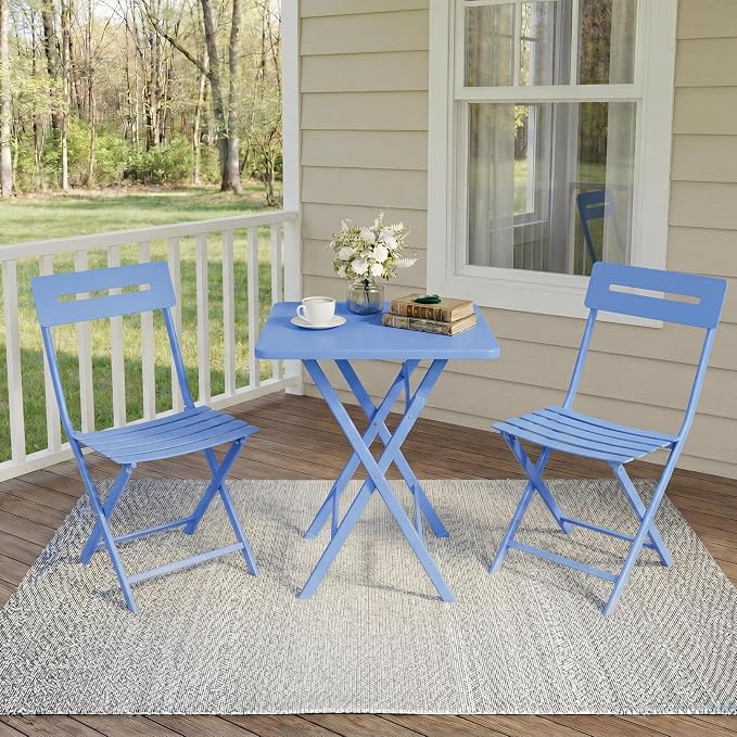 GarveeTech 3-Piece Folding Bistro Set, Heavy Duty Outdoor Patio Furniture - Image 7